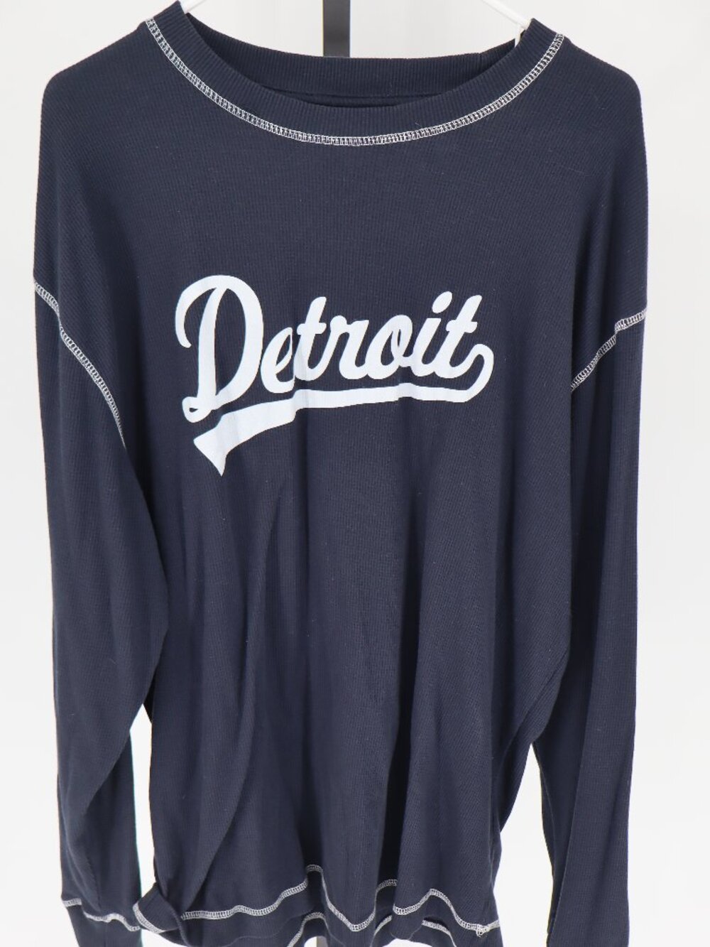 Detroit Tigers Script Long Sleeve  Waffle Made in Detroit  2XL